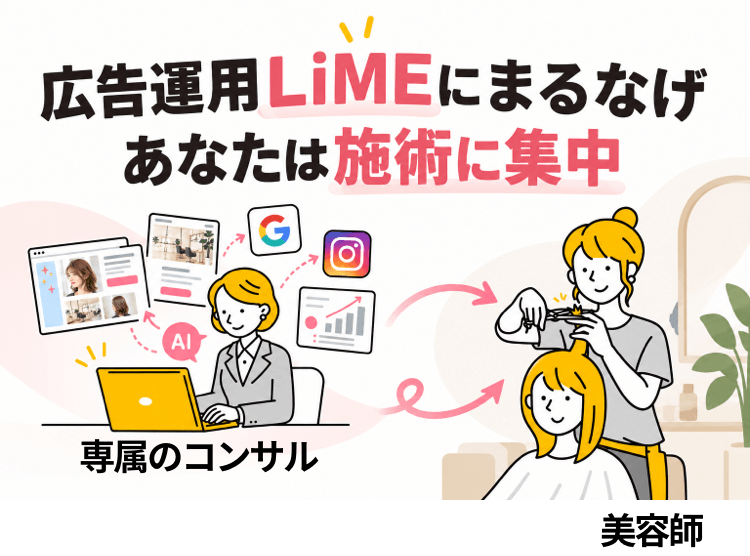 広告運用LiMEにまるなげ あなたは施術に集中